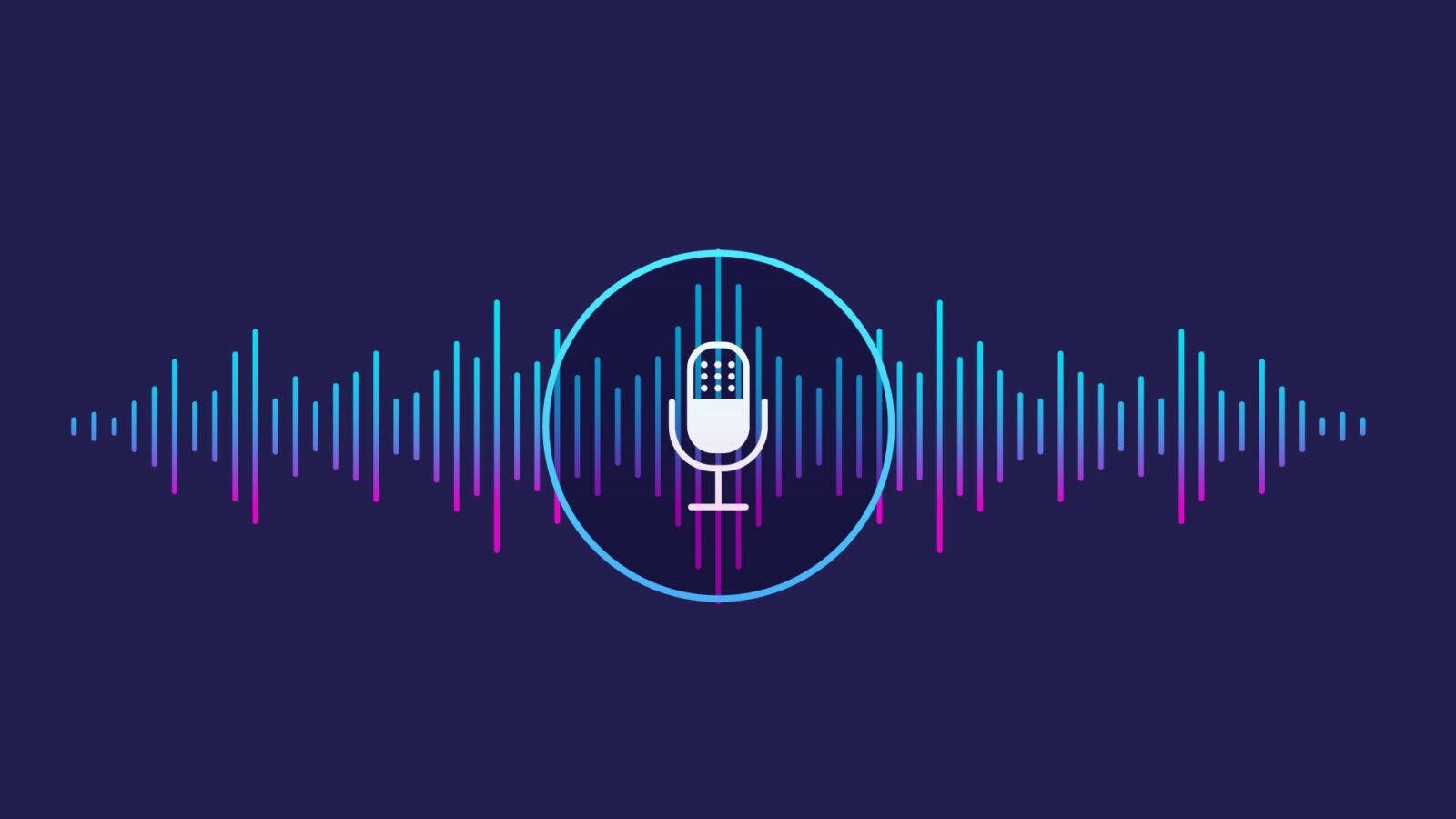 a microphone icon on top of sound waves